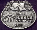 custom pewter ornament - Habitat For Humanity - front view