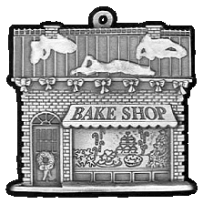 Bake Shop Pewter Stock Ornament - front