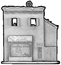 General Store Pewter Stock Ornament - front
