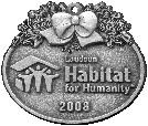 custom pewter ornament - Habitat For Humanity - front view