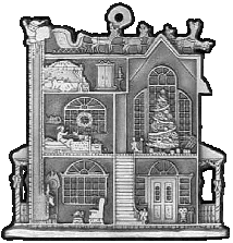 House Pewter Stock Ornament - back