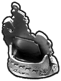 Children Making Snowman pewter Christmas ornament on pewter stand