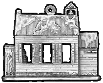 Schoolhouse Pewter Stock Ornament - front