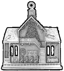Town Hall Pewter Stock Ornament - back