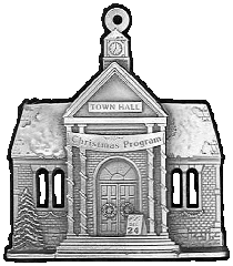 Town Hall Pewter Stock Ornament - front