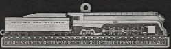 custom pewter ornament - Virginia Museum of Transportation - Norfolk and Western #611 - front view