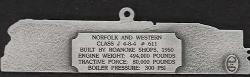 custom pewter ornament - Virginia Museum of Transportation - Norfolf and Western #611 - back view